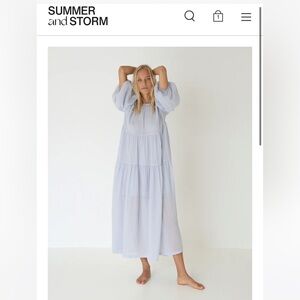 Summer and storm women’s spring dress, powder blue (one size)